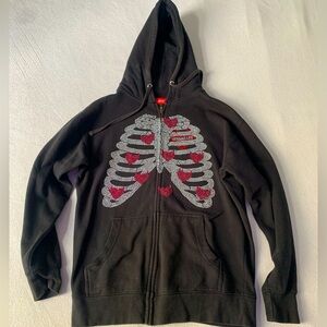 Rhinestone zip up jacket